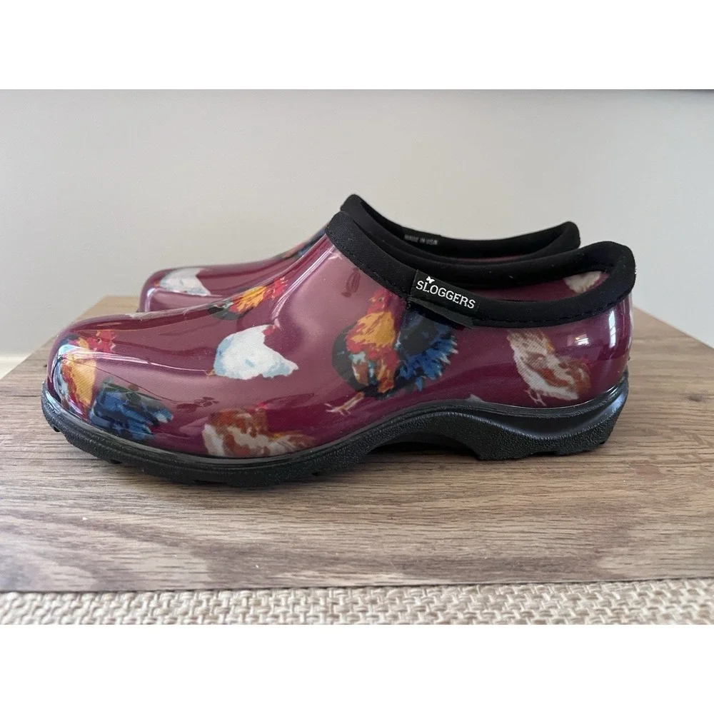 SLOGGERS Womens 6 GARDEN‎ Shoe Rain Boot Barn Chicken Waterproof Dark Red W1